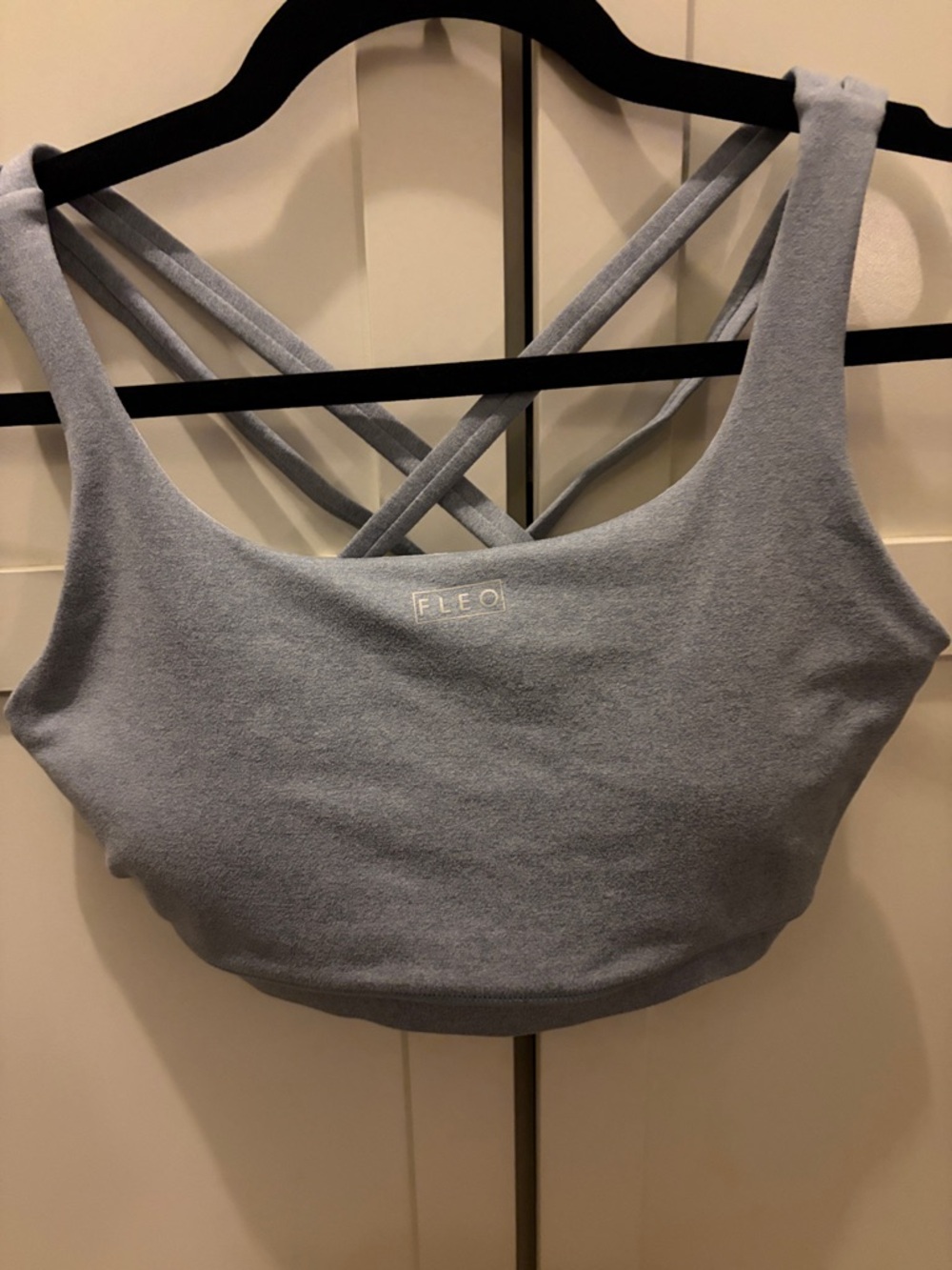 Fleo Powder Blue Crisscross Back Sports Bra size large